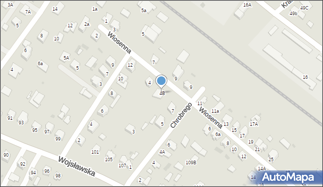 Mielec, Wiosenna, 4B, mapa Mielca