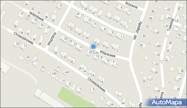 Mielec, Wiśniowa, 13, mapa Mielca