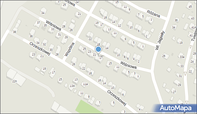 Mielec, Wiśniowa, 19, mapa Mielca