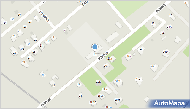 Mielec, Witosa Wincentego, 11, mapa Mielca