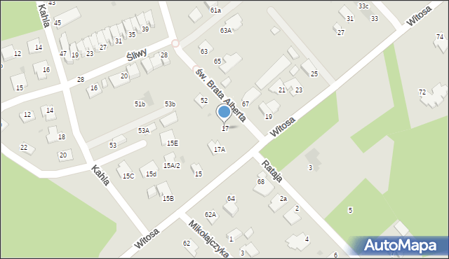 Mielec, Witosa Wincentego, 17, mapa Mielca
