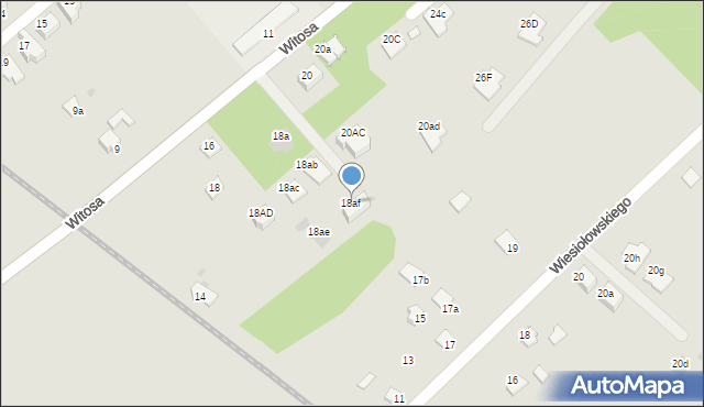 Mielec, Witosa Wincentego, 18af, mapa Mielca