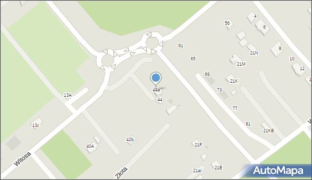 Mielec, Witosa Wincentego, 44a, mapa Mielca
