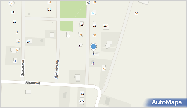 Mieroszyno, Wichrowe Wzgórze, 6, mapa Mieroszyno