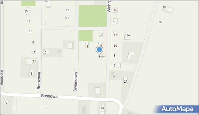 Mieroszyno, Wichrowe Wzgórze, 7, mapa Mieroszyno