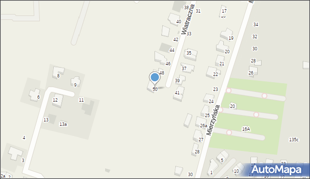 Mierzyn, Wiatraczna, 50, mapa Mierzyn