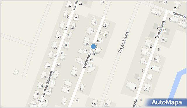 Mierzyn, Wichrowa, 14, mapa Mierzyn