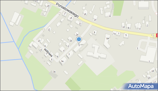 Mieszkowice, Willowa, 1, mapa Mieszkowice