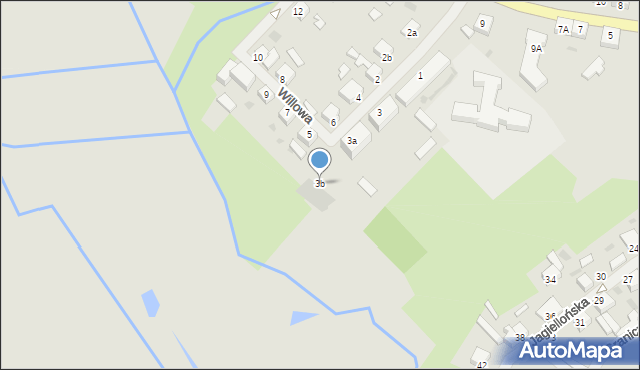 Mieszkowice, Willowa, 3b, mapa Mieszkowice