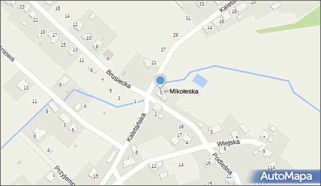 Mikołeska, Wiejska, 1, mapa Mikołeska