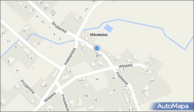Mikołeska, Wiejska, 18, mapa Mikołeska
