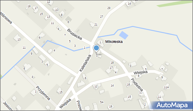 Mikołeska, Wiejska, 2, mapa Mikołeska
