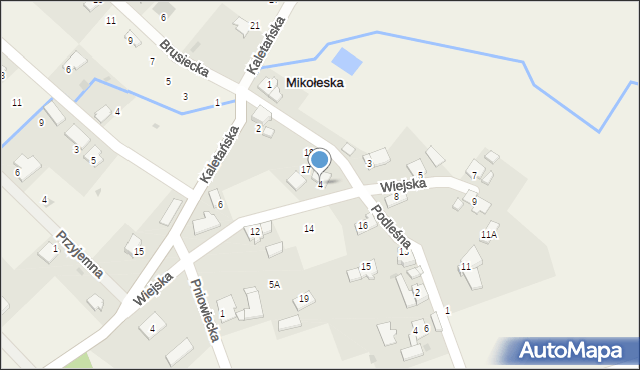 Mikołeska, Wiejska, 4, mapa Mikołeska