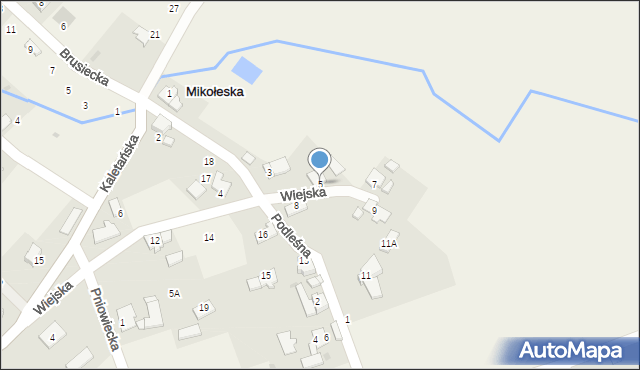 Mikołeska, Wiejska, 5, mapa Mikołeska