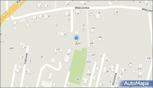 Mikołów, Wieczorka Józefa, 20A, mapa Mikołów