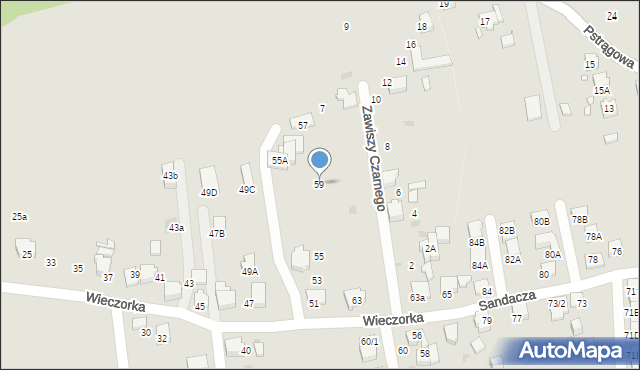 Mikołów, Wieczorka Józefa, 59, mapa Mikołów