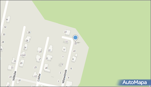 Mikołów, Wiewiórek, 12, mapa Mikołów
