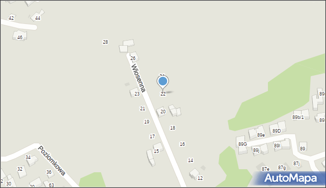 Mikołów, Wiosenna, 22, mapa Mikołów