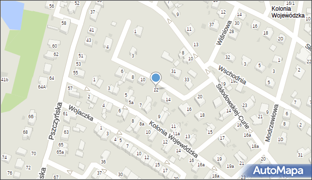 Mikołów, Wiśniowa, 12, mapa Mikołów