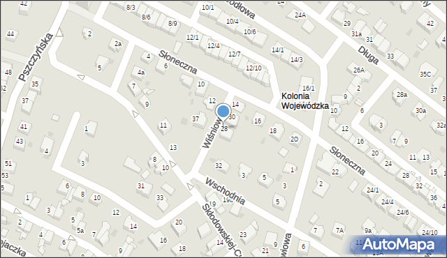 Mikołów, Wiśniowa, 28, mapa Mikołów