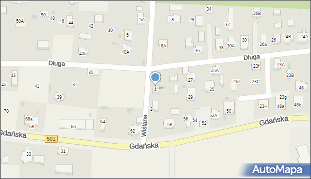 Mikoszewo, Wiślana, 4, mapa Mikoszewo