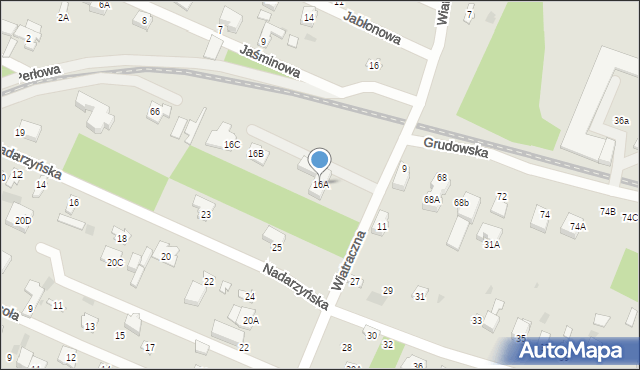 Milanówek, Wiatraczna, 16A, mapa Milanówek
