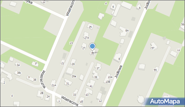 Milanówek, Wiatraczna, 35, mapa Milanówek