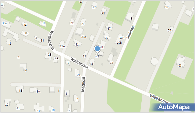 Milanówek, Wiatraczna, 43, mapa Milanówek