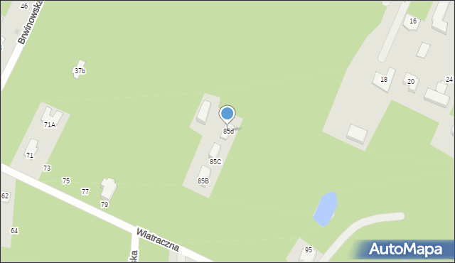 Milanówek, Wiatraczna, 85d, mapa Milanówek