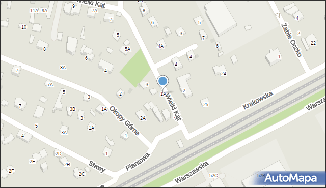 Milanówek, Wielki Kąt, 1A, mapa Milanówek