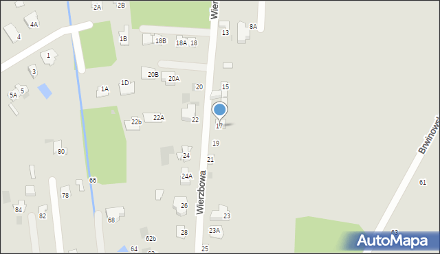 Milanówek, Wierzbowa, 17, mapa Milanówek