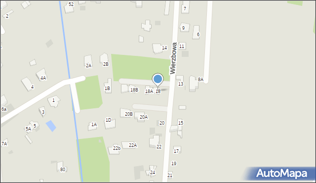 Milanówek, Wierzbowa, 18, mapa Milanówek