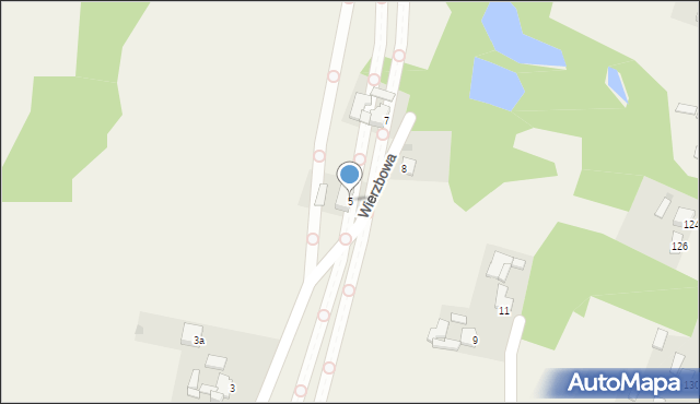 Miłków, Wierzbowa, 5, mapa Miłków