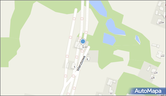 Miłków, Wierzbowa, 7, mapa Miłków
