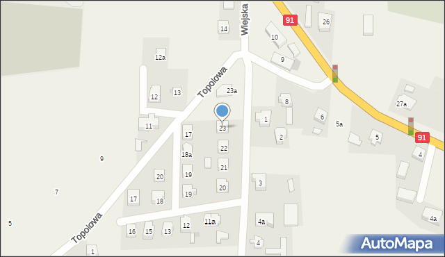 Miłobądz, Wiejska, 23, mapa Miłobądz