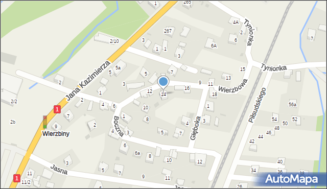 Milówka, Wierzbowa, 14, mapa Milówka