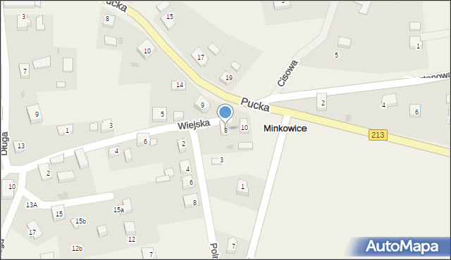 Minkowice, Wiejska, 8, mapa Minkowice