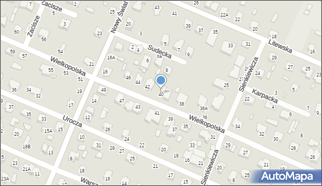 Mińsk Mazowiecki, Wielkopolska, 40a, mapa Mińsk Mazowiecki