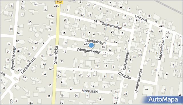 Mińsk Mazowiecki, Wieniawskiego Henryka, 8, mapa Mińsk Mazowiecki