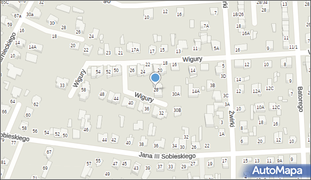 Mińsk Mazowiecki, Wigury Stanisława, inż. pil., 28, mapa Mińsk Mazowiecki