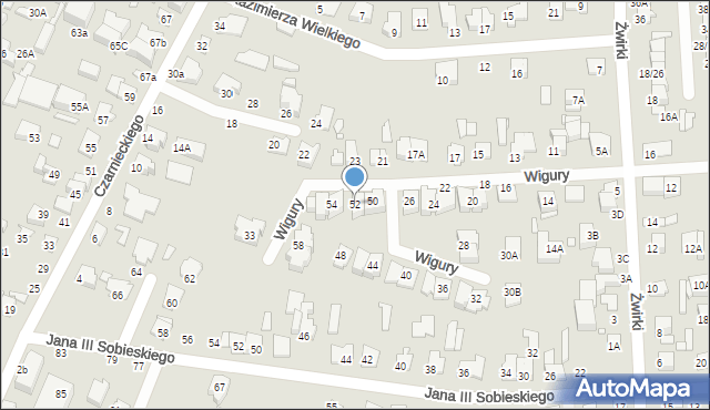 Mińsk Mazowiecki, Wigury Stanisława, inż. pil., 52, mapa Mińsk Mazowiecki