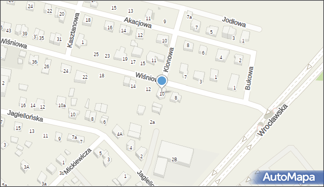 Mirków, Wiśniowa, 10, mapa Mirków