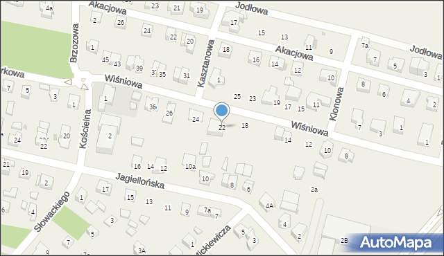 Mirków, Wiśniowa, 22, mapa Mirków