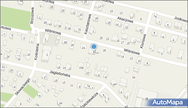 Mirków, Wiśniowa, 22a, mapa Mirków