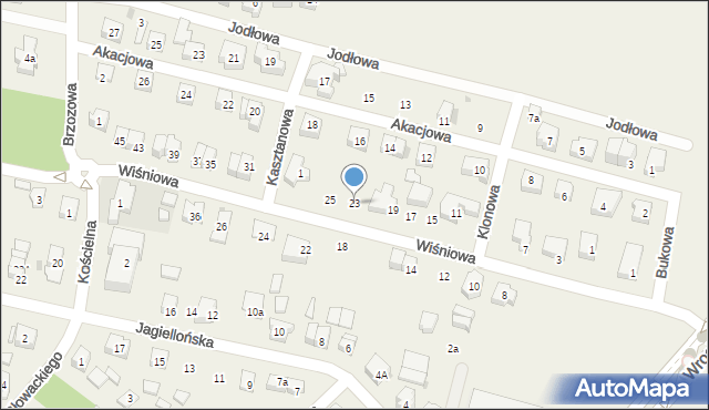 Mirków, Wiśniowa, 23, mapa Mirków