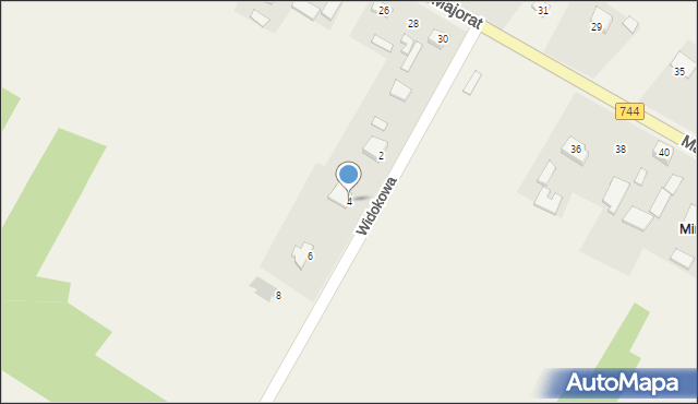 Mirzec, Widokowa, 4, mapa Mirzec