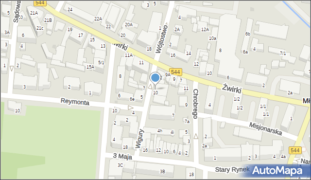 Mława, Wigury Stanisława, inż. pil., 8, mapa Mława