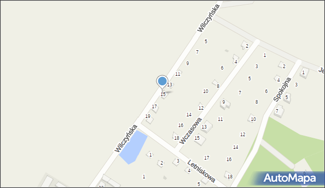Mlecze, Wilczyńska, 15, mapa Mlecze