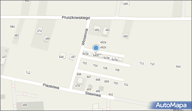 Mników, Wiosenna, 13, mapa Mników