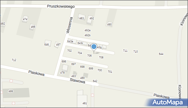 Mników, Wiosenna, 25, mapa Mników